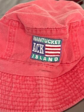 Nantucket Island ACK Bucket Hat 🌊 | Vintage Style Coral Hat | Coastal Preppy